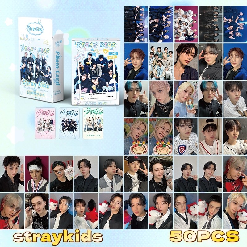 50-124pcs STRAY KIDS ATE Holographic Laser Lomo cards Lose My