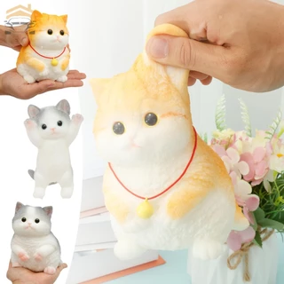Juguete Anti-Estrés De Gato Blandito - Suave, Elástico Y Portátil Para Apretar Y Relajarse (13 Cm)