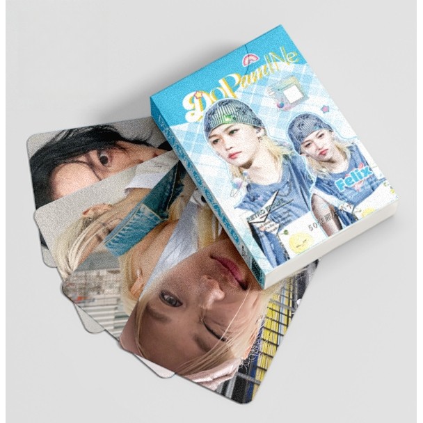 50-55pcs STRAY KIDS Holográfico Láser Lomo Tarjetas Día Perfecto