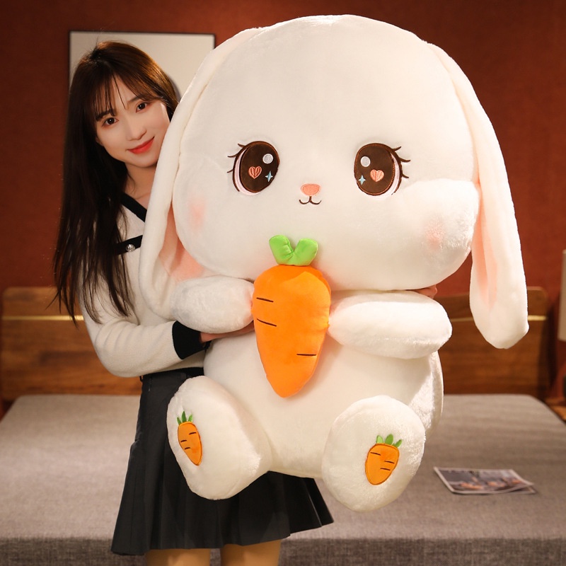 Kawaii Conejo Peluche 80cm Talla Grande Animal De Suave Almohada Juguetes Para Ninos Regalo De Navidad Para Nina Shopee Chile