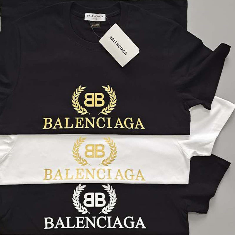 BALENCIAGA Primavera Y Verano Nuevo Estilo Polera Algodon Puro Cuello Redondo Transpirable Manga Corta Suelta Coreano Hombre A Shopee Chile