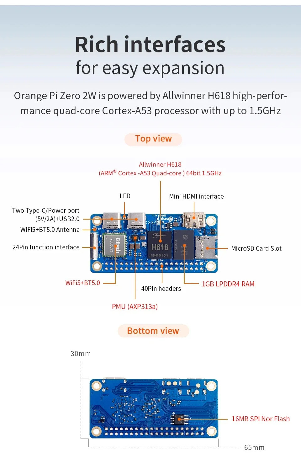 Orange Pi 3 LTS 2G8G EMMC Con HDMI + WIFI + BT5.0, AllWinner H6 SoC, Computadora De Placa De Código Abierto, Ejecutar Android 9,0/ Ubuntu/ Debian OS - AliExprs