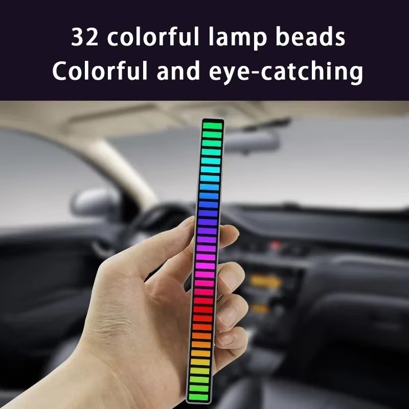 Luz De Ritmo Musical Activada Por Voz RGB Para La Decoración Del Coche ...