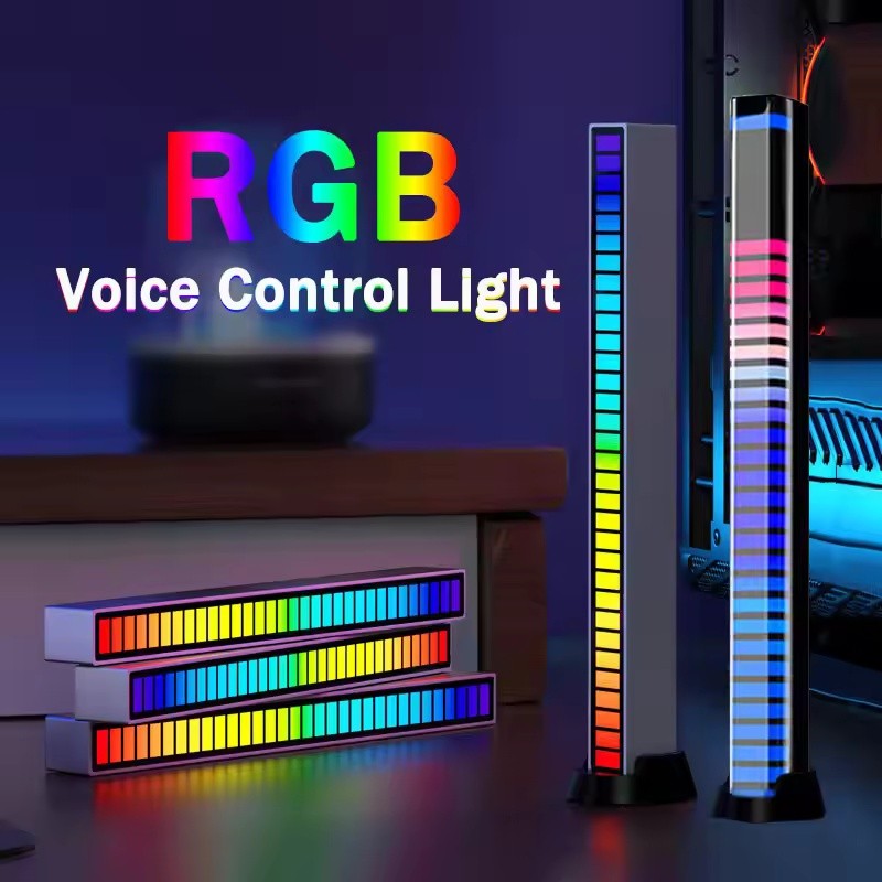 Luz De Ritmo Musical Activada Por Voz RGB Para La Decoración Del Coche ...
