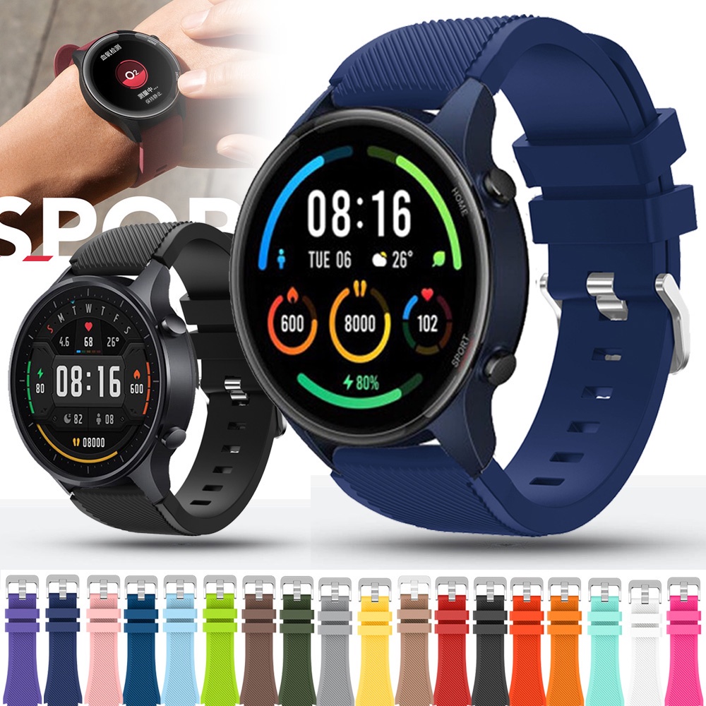 Comprar Correa de silicona de 20mm y 22mm para Huami Amazfit GTR 4 GTS 3/2  Bip, correa con patrón de fútbol para Huawei Watch GT 3/2 42mm y 46mm